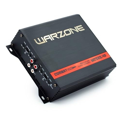 Warzone Series Car Amplifiers - True RMS Power Class D Amps, 1/2/4 Ohm Stable, Multi-Channel and Monoblock Options, Remote Sub Control (320W / 4 Channels) - size: 320 watt 4 Channels