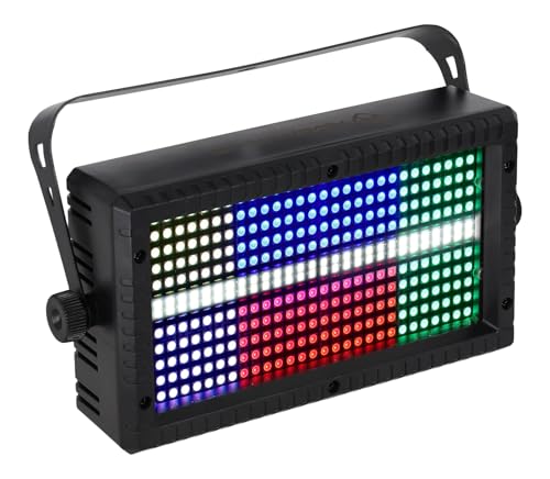 Rockville STAGE PANEL 336 Visual Effect Light, Wash + Matrix Combo, 50 Watts, Strobe Effects, 30 Channel DMX Control, 10 Auto and Sound Programs Ideal for DJ Booths, Clubs, Parties, and Stage Lighting | 280 RGB LEDs, 56 White Strobe LEDs, 30 DMX Channels,