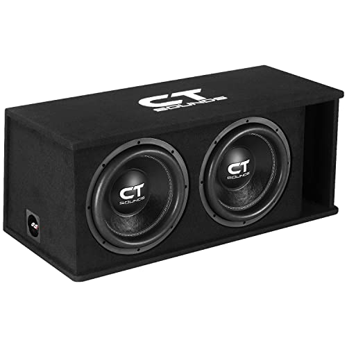 CT Sounds Dual 12” 2600W Loaded Tropo Series Ported Car Subwoofer Box - TROPO-2X12D4 - size: Dual 12"