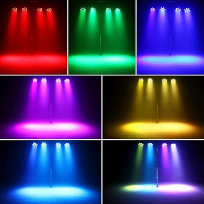 HOLDLAMP Rechargeable Par Lights 36W RGB Battery Powered, Wireless LED Par Lights DJ Uplights Sound Activated Remote Control for Wedding Events Club Party Church Stage Lighting, 12 Pack