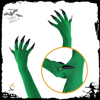 Witch Costume Set, Including Glasses, Witch Hat, and Gloves for Party, and Themed Events, Movie Costume Props, Suitable for Fan Role-Playing