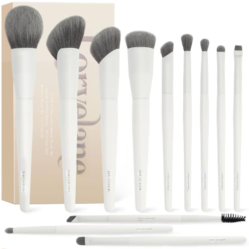 Makeup Brushes 12Pcs Make up Brushes Set Professional with Case - color: Matte White