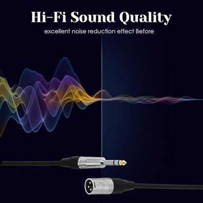3pin XLR Male to 1/4 6.35mm TRS Jcak Cable, Balanced Mic Cord, 15ft-2Pack | Double-Shielded OFC, Gold-Plated Connectors, Low Noise,Tight Fit, For Mixer, Amp, Speaker, Microphone - size: 15 FT - 2 Pack, style: XLR Male