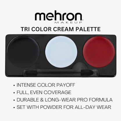 Mehron Makeup Tri-Color Halloween Makeup Palette - VAMPIRE | 11 Shades of Mehron Greasepaint in 1 Easy to Use Palette. Perfect for Quick Costume Looks. Cruelty Free & Made in the USA. - color: Vampire