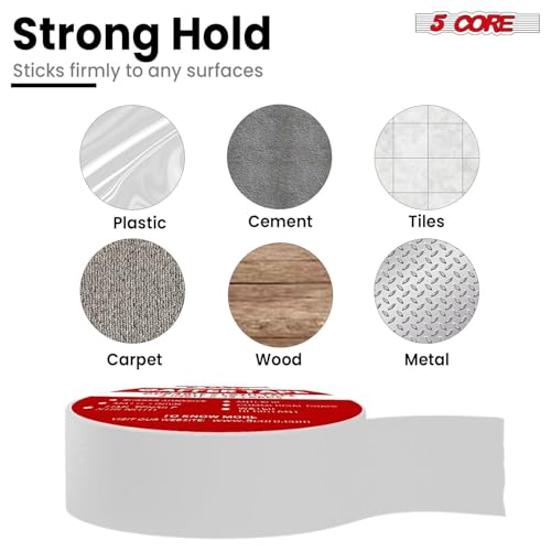 5 CORE Gaffers Tape 2 Inch 30 Yards Professional Pro Gaff Tape Heavy Duty Cotton Non Reflective Matte Finish Water Resistant Residue Free - GFF TP WH - color: White