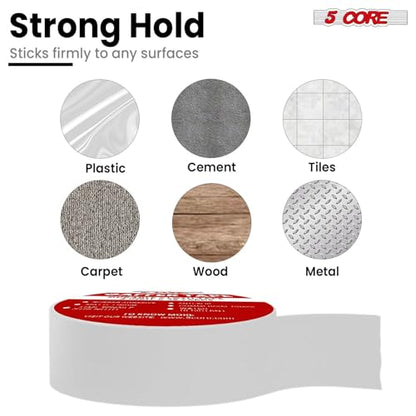 5 CORE Gaffers Tape 2 Inch 30 Yards Professional Pro Gaff Tape Heavy Duty Cotton Non Reflective Matte Finish Water Resistant Residue Free - GFF TP WH - color: White
