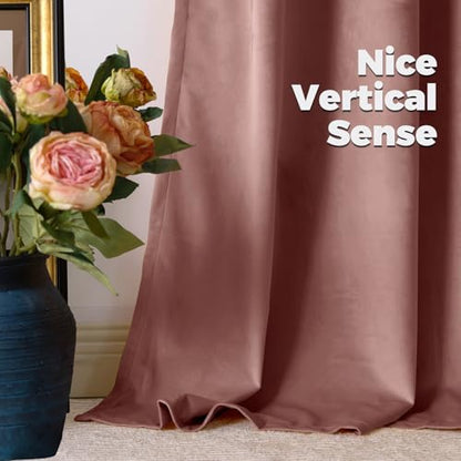 BGment Velvet Curtains 84 inches Long for Living Room, Dusty Rose Pink - color: Dusty Rose, size: 42"W x 84"L (Pack of 2)