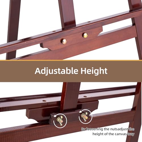 Adjustable Wooden Easel Stand for Painting&Display, Brown | Folding Art Easel for Display, Drawing, Wedding Sign and Poster, Suitable for Kids and Adults, Holds Up to 42" - style: Brown -1 Pack