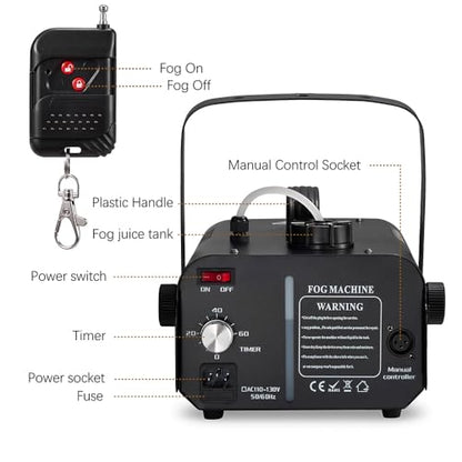 1000W Fog Machine with Timer 1L Tank Wireless Smoke Maker | 5000 CFM Output, 9-16ft Fog Range, Overheat Protection, Perfect for Halloween Parties Concerts Photography Clubs - color: BF-01/1000W