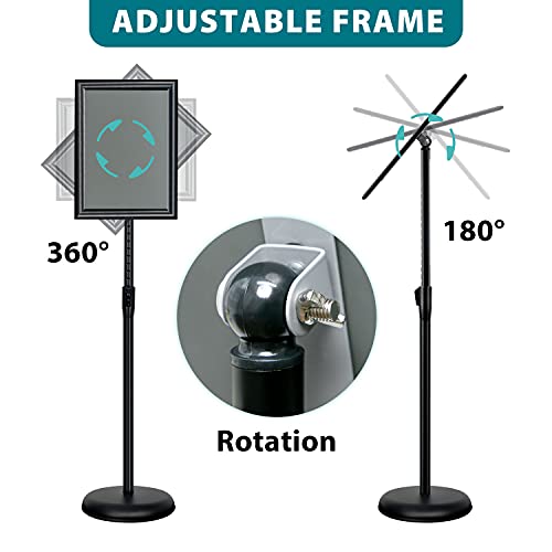 6Packs Sign Holder Stand 8.5 x 11 - Adjustable Heavy Duty Poster Sign Stands for Display 8.5 x 11 - Floor Standing Sign Holder for Vertical and Horizontal Sign Displayed(Black) - size: 8.5"x11" 6pack