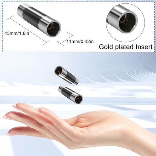 QIANRENON Mini XLR Male to Mini XLR Male Extender Adaptor Gold Plated 3Pin Mini XLR Plug to Mini XLR Plug Balanced Microphone Connector Coupler, for Lapel Wireless Microphone Medical Equipment - style: M-M