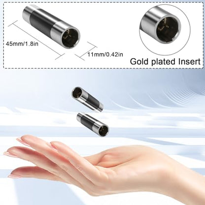 QIANRENON Mini XLR Male to Mini XLR Male Extender Adaptor Gold Plated 3Pin Mini XLR Plug to Mini XLR Plug Balanced Microphone Connector Coupler, for Lapel Wireless Microphone Medical Equipment - style: M-M