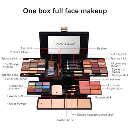 coliusa 58 Color Professional Makeup pallet, Makeup Kit for Women Full Kit,All In One Makeup Set,Makeup Gift Set for Women&Girls&Teen (331N) - color: 331N