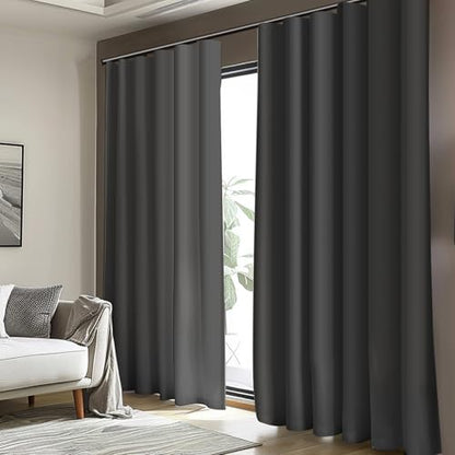 Room Divider Blackout Curtain Track Curtains Wall Dividers Panels Screen for Living Rooms Bedroom Office Privacy Partition Separation, W100 × L96 Inch,1 Panel, Black - color: Black, size: 100"W x 96"L (Pack of 1)