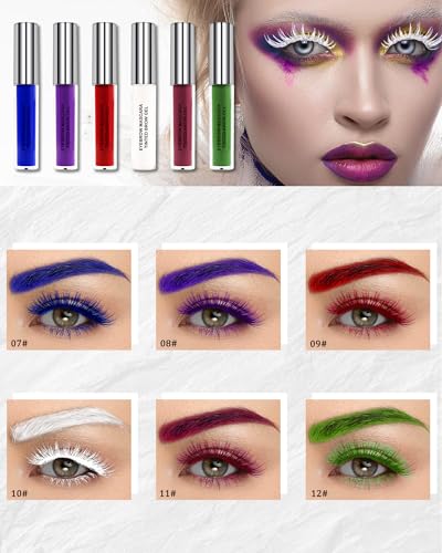 Eyebrow Gel Tint, Waterproof Burgundy Eye Brow Dye Glue Mascara for Women | Tinted Eyebrow Gel, Smudge-Proof Eye Brow Tinting Kit,Longlasting Brow Filler Color Mascara,Thanksgiving Christmas Eye Makeup - color: 11#Burgundy