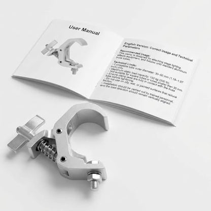 QWORK Aluminum Stage Light Truss Clamp 10 Pack, 1.18" to 1.97" Fit, 330lb Load for DJ Booth, Theatrical Rig & Event Setup