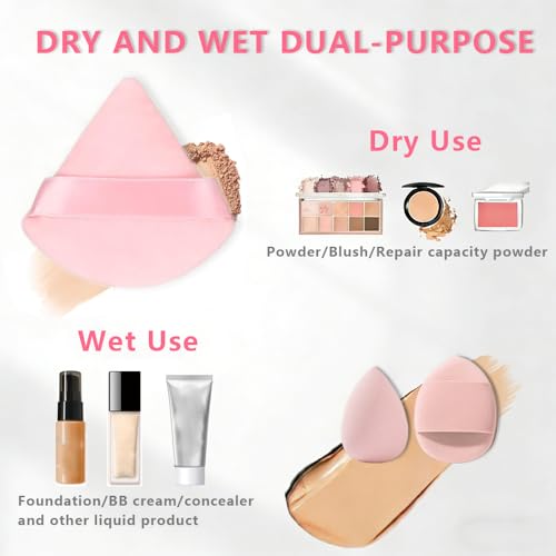 36 Pcs Makeup Brushes Set, 14 Premium Synthetic Face and Eye Brushes with Blender Sponges, Triangle Powder Puffs & Hair Clips, Professional Beauty Tool Kit for Foundation Blush Concealer, Pink