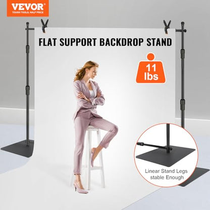 VEVOR 10ft x10ft Pipe and Drape Kit, Heavy Duty Backdrop Stand with Carbon Steel Base, Adjustable Backdrop Support with 2 Clamps and A Carry Bag for Wedding, Party, Event, Photography and Exhibition | for Wedding, Party, Event, Photography, & Exhibition,