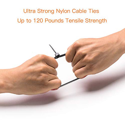 OneLeaf Cable Ties 8 Inch Heavy Duty Zip Ties with 120 Pounds Tensile Strength for Multi-Purpose Use, Self-Locking UV Resistant Nylon Tie Wraps, Indoor and Outdoor Tie Wire.120 Pcs Black - size: 120 Pack - 8 inch 120 Pounds