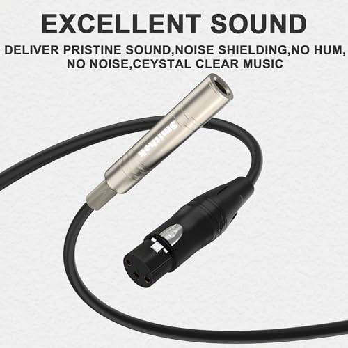 Smithok 2 Pack XLR to 1/4" Cable,Balanced 3 Pin XLR Female to 1/4 Quarter inch TRS 6.35mm Female Stereo Audio Adapter - 1 Feet (30 cm) Black