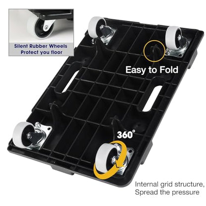 Heavy Duty Furniture Movers with Wheels 2 Pack, Portable Small Flat Moving Dollies for Heavy Furniture, Sofa Appliance Cabinet Movers, 440 lbs Capacity - color: Furniture Movers 2 Pack - Black