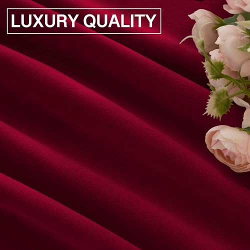StangH Red Curtains for Living Room 100 inches Heavy Thick Drapes, 2 Panels | 300GSM Rich Velvet, Christmas Holiday Gifts, Thermal Insulated, Privacy Protect, Noise Reducing, Theater Backdrops - color: *Autumn Series - Red, size: 52"W x 100"L (Pack of 2)