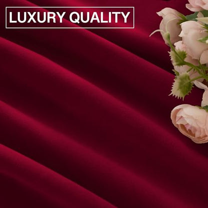 StangH Red Curtains for Living Room 100 inches Heavy Thick Drapes, 2 Panels | 300GSM Rich Velvet, Christmas Holiday Gifts, Thermal Insulated, Privacy Protect, Noise Reducing, Theater Backdrops - color: *Autumn Series - Red, size: 52"W x 100"L (Pack of 2)