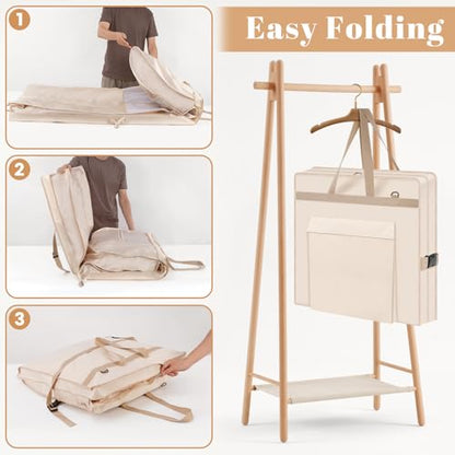 Upgraded Version 65" Wedding Dress Garment Bag Dress Bags for Gowns Bridal Dress Travel Bag with 12”Gusseted and Accessory Pockets for Wedding Dress, Puffy Gowns, Equipped with Shoulder Straps - size: 24 X 65 inch