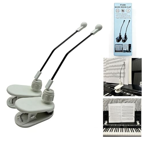 Piano Music Book Clip Universal Adjustment Sheet Music Clip Page Holder Music Score Holder For Piano WN025-White Color - color: White color