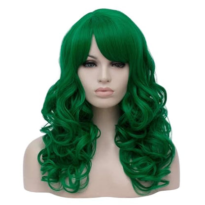 Cying Lin 18" Long Curly Dark Green Beehive Wigs Heat Resistance Fiber Synthetic Hair Party Cosplay Wigs Peluca (Dark Green) - color: Dark Green