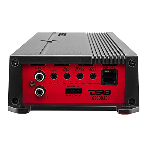 DS18 G3600.1D Car Audio Amplifier 1-Channel Class D Monoblock 3600 Watts - Remote BASS Knob Included - Compact Design Easy Installation - Extremely Powerful Amp for Vehicle Sound Systems… - style: 3600 Watts Monoblock