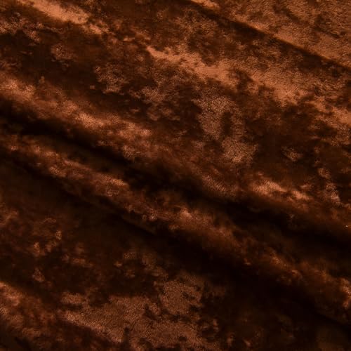 Brown Crushed Velvet Curtains with Rod Pocket Luxurious Thermal Insulation Soundproofing and Room Darkening Window Treatments for Living Room Bedroom Office, 2 Panels Set 52" W x 84" L - color: Brown, size: 52"W x 84"L (Pack of 2)