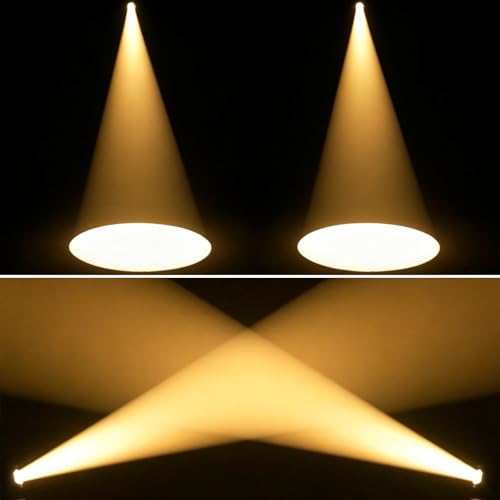 Leko Profile Spotlight COB Led with Zoom 15°–30° 100w DMX512 Imaging Light, Warm White Ellipsoidal Spot Par Lights Four-Leaf Cut Barrier Picture Light for Painting Statues Exhibits Art Lighting