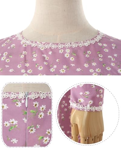 NSPSTT Prairie Dress Women Pioneer Dress Colonial Costume - color: Purple-dress, size: Medium