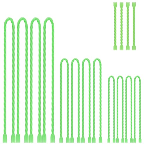 16Pcs 3-24Inch Silicone Cable Ties Reusable Steel-Core Wire Twist Tie Strap | for Bundling and Organizing Colorful Bendable Holder Strap for Indoor and Out All Purpose, Bright Green - color: Bright Green, size: 3-24 Inch