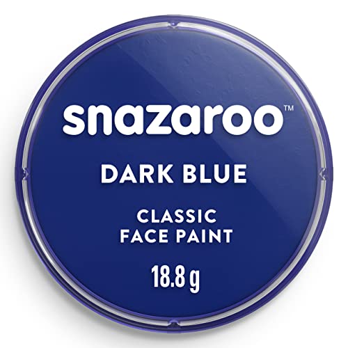Snazaroo Classic Face and Body Paint, 18.8g Pot, Dark Blue | Non-Toxic Hypoallergenic, Safe, Washable, Face & Body Paint for Halloween, Cosplay Costumes, Dress Up, Parties and Festivals - color: Dark Blue, style: 18.8g (0.66-oz) Pot