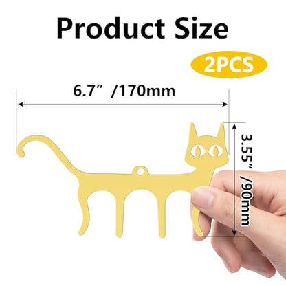 2 Pcs Golden Metal Music Book Clips Page Holders,Cute Cat Shaped - color: Gold