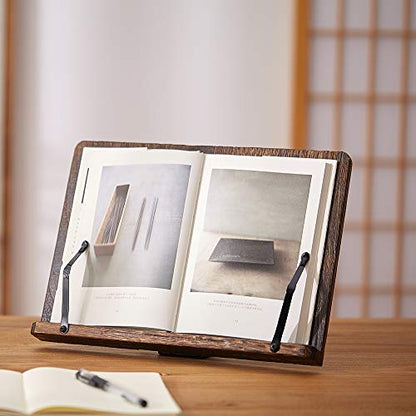 Book Stand with Page Clips, Foldable Reading Rest Holder, Portable Desk Bookrest, Cookbook/Tablet PC/Music Document Stand, Adjustable Wood Reading Frame (Chinese Knot, 13.2 x 9.5 inches) - color: Chinese Knot, size: 13.2 x 9.5 inches