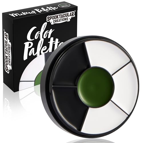 Spooktacular Creations Halloween Makeup Palette 3 Colors, Face Body Paint Wheel for Adult SFX Zombie Cosplay, Baseball Sport Games Dress Up (0.35 oz, White Black Green) - color: White Black Dark Green