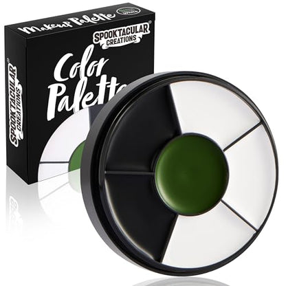 Spooktacular Creations Halloween Makeup Palette 3 Colors, Face Body Paint Wheel for Adult SFX Zombie Cosplay, Baseball Sport Games Dress Up (0.35 oz, White Black Green) - color: White Black Dark Green