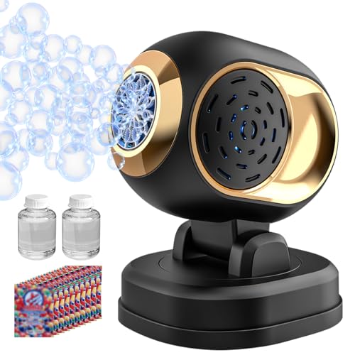 BOMOCO Automatic Bubble Machine Battery Operated for Kid Outdoor Toy, Black