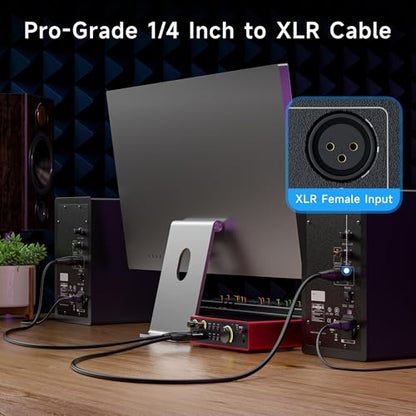 Cable Matters 6.35mm 1/4 Inch TRS to XLR Cable, Male to Male, 6ft | XLR to TRS Cable, M-M, Black, Not for Microphone Use - size: 6 ft