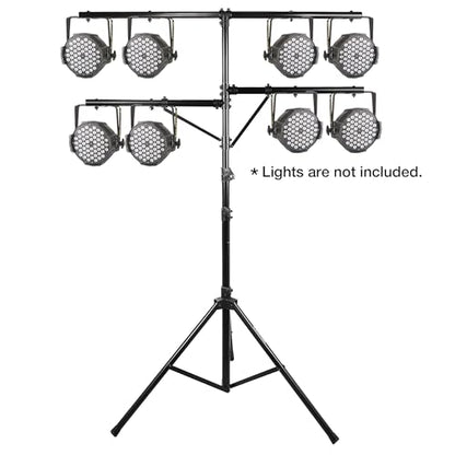 Sound Town DJ Lighting Stand, Height Adjustable, 12 ft Tall, with Side Bars and Tripod Base (STLS-M12) - color: Matte Black, size: 12ft