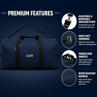 Heavy Duty Cargo Duffel Large Sport Gear Drum Set Equipment Hardware Travel Bag Rooftop Rack Bag - color: Navy, size: 21" x 10" x 9"