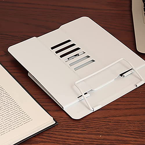 Dicunoy Set of 2 Metal Desk Book Stand, Adjustable Reading Rest Book Holder, Sturdy Bookstands for Recipes, Textbooks, Tablet, Music Books, Cookbook, Recipe, iPad, Magazine, Menu