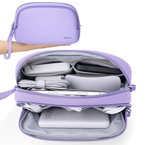 Skycase Travel Electronics Organizer, Cable Organizer Case for Essentials - color: Purple, size: M
