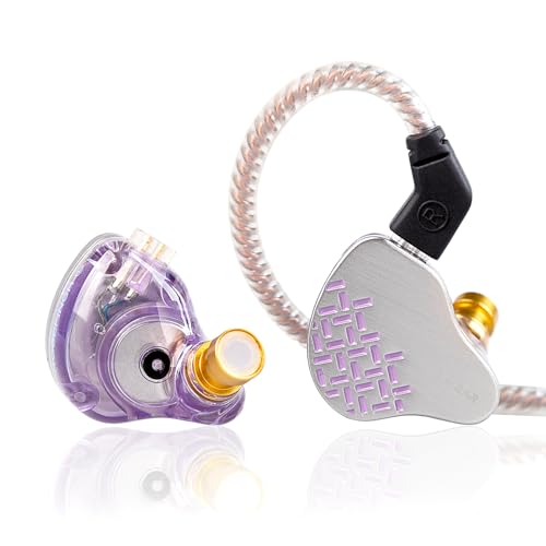 Kinboofi KBEAR Rosefinch in-Ear Headphone,Noise Cancellation Earphone with Aviation-Grade zinc Alloy faceplate Wired Earbuds Haedphone with Detachable Cable for Singer (Pale Purple, No Microphone)… - color: Pale purple, size: No Microphone