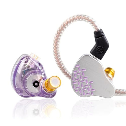 Kinboofi KBEAR Rosefinch in-Ear Headphone,Noise Cancellation Earphone with Aviation-Grade zinc Alloy faceplate Wired Earbuds Haedphone with Detachable Cable for Singer (Pale Purple, No Microphone)… - color: Pale purple, size: No Microphone