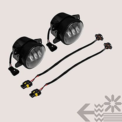 TRUE MODS 60W 4 Inch LED Fog Lights for 2007-2018 Jeep Wrangler JK JKU - size: JK + JL/JT Plastic Premium Bumper, style: No Halo | White