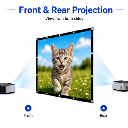 Portable Projector Screen 100 Inch 16:9: Foldable Anti Wrinkle, Lightweight Double Sided Movie Screen for Indoor Outdoor Movies, Home Theater, Backyard, Camping, Families & Movie Lovers